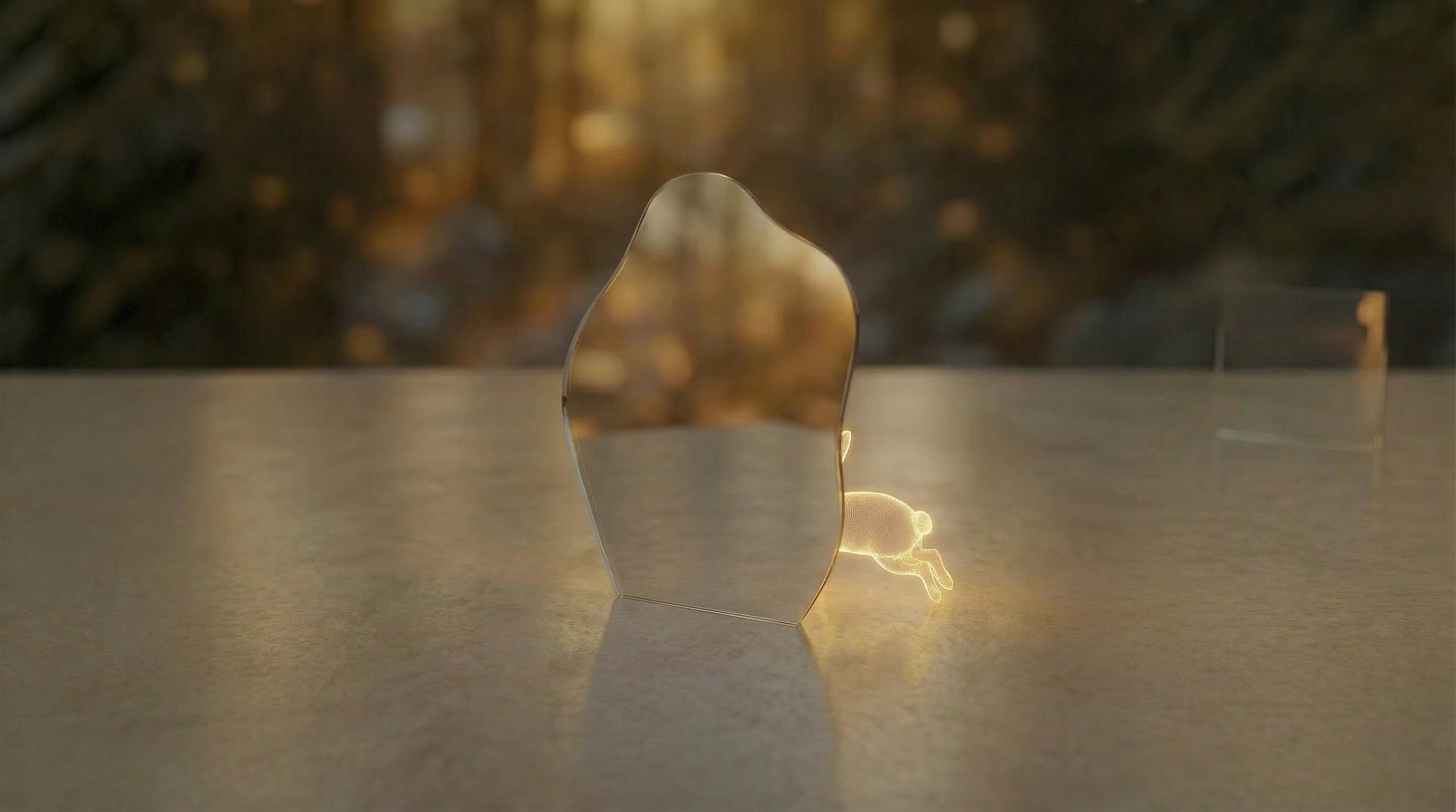 Органическое зеркало на улице, отражающее небо